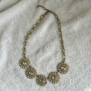 J. Crew Gold and Rhinestone Statement Necklace